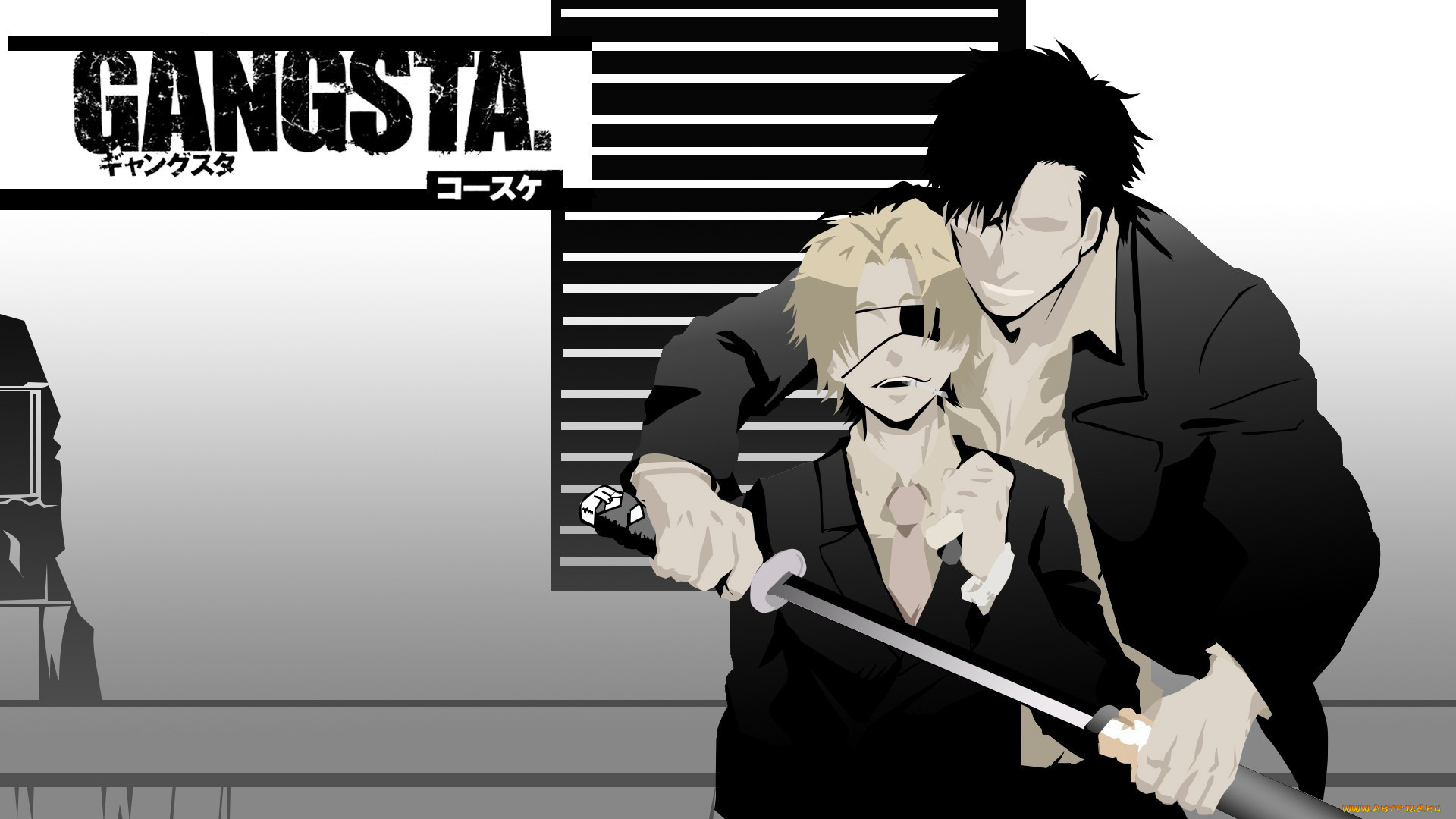 аниме, gangsta, katana, by, hszm, worick, nicolas, brown