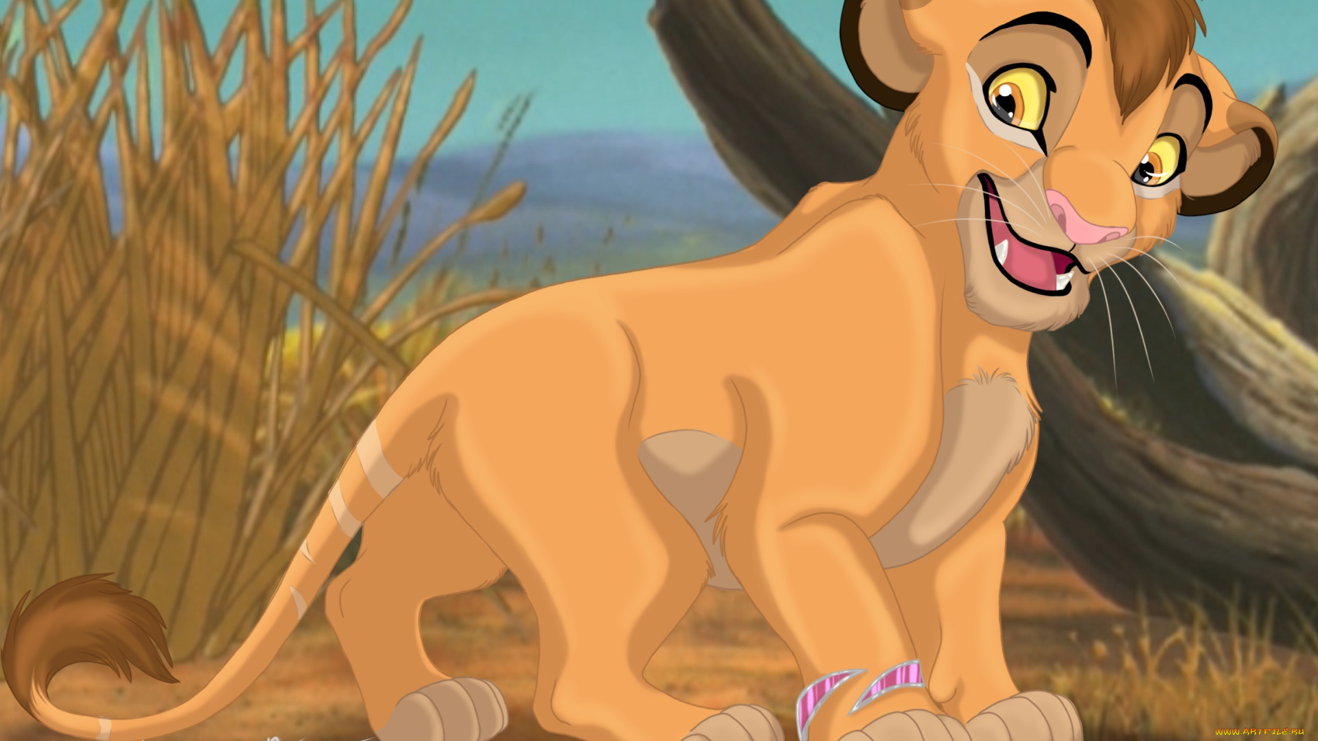 векторная, графика, мультфильмы, , cartoons, львенок