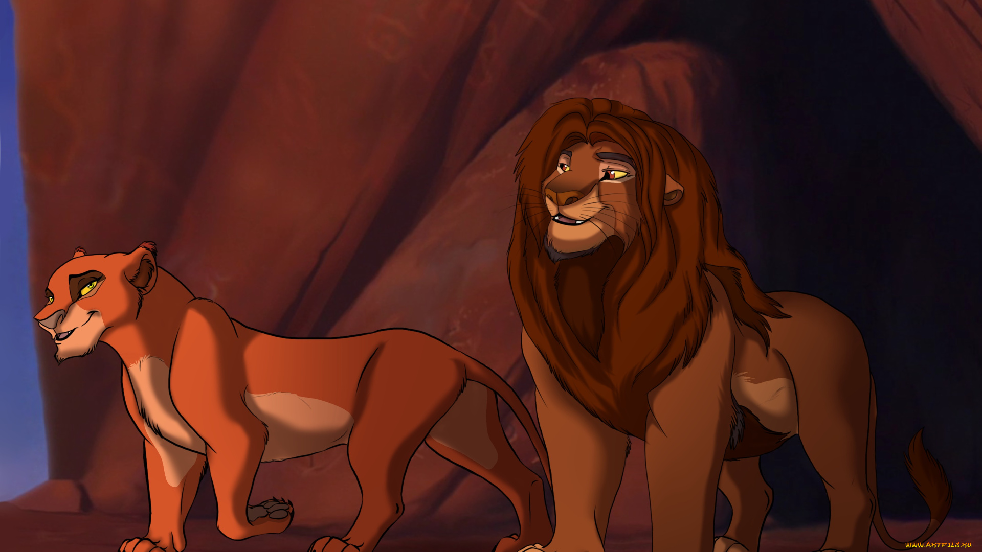 векторная, графика, мультфильмы, , cartoons, львица, лев