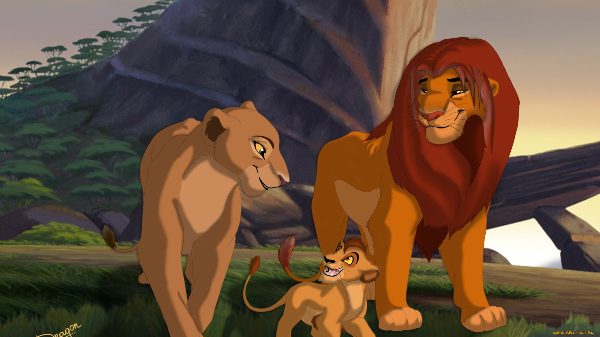векторная, графика, мультфильмы, , cartoons, львенок, львица, лев