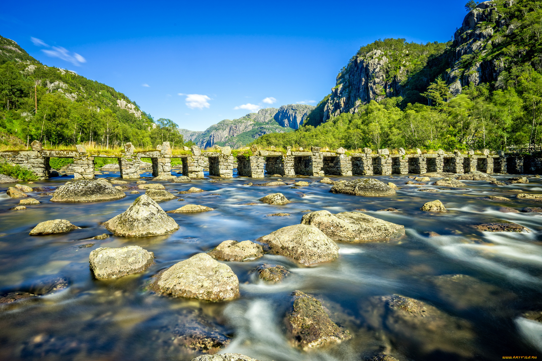 природа, реки, озера, река, небо, камни