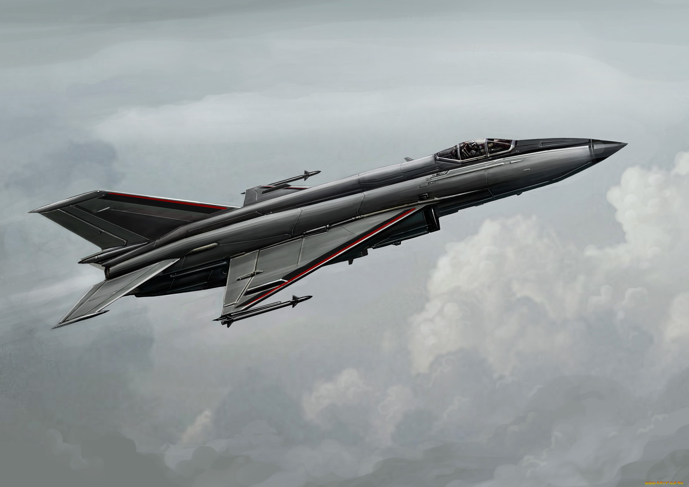 рисованное, авиация, самолет, полет