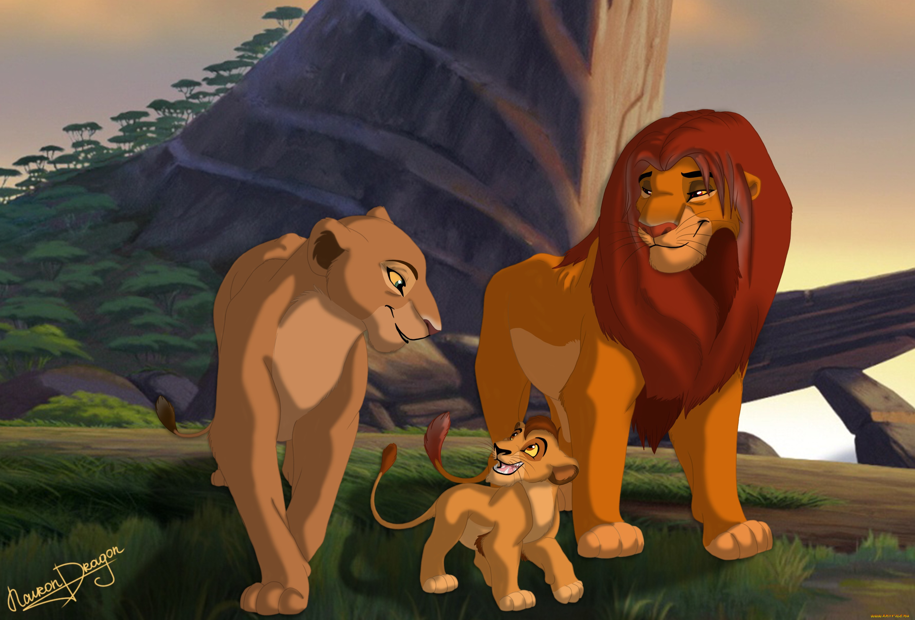 векторная, графика, мультфильмы, , cartoons, львенок, львица, лев