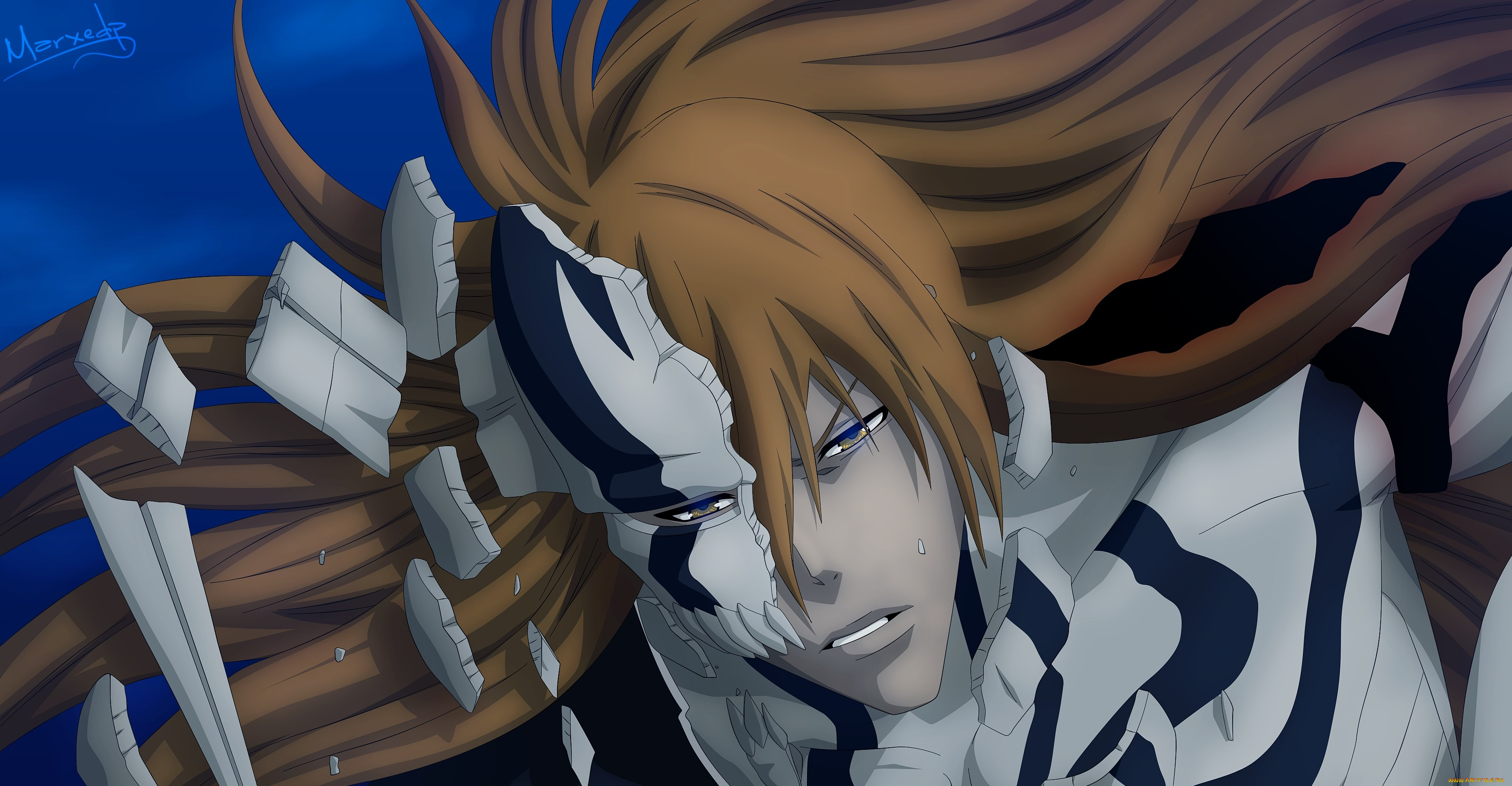 аниме, bleach, ичиго, куросаки, осколки, блич, маска