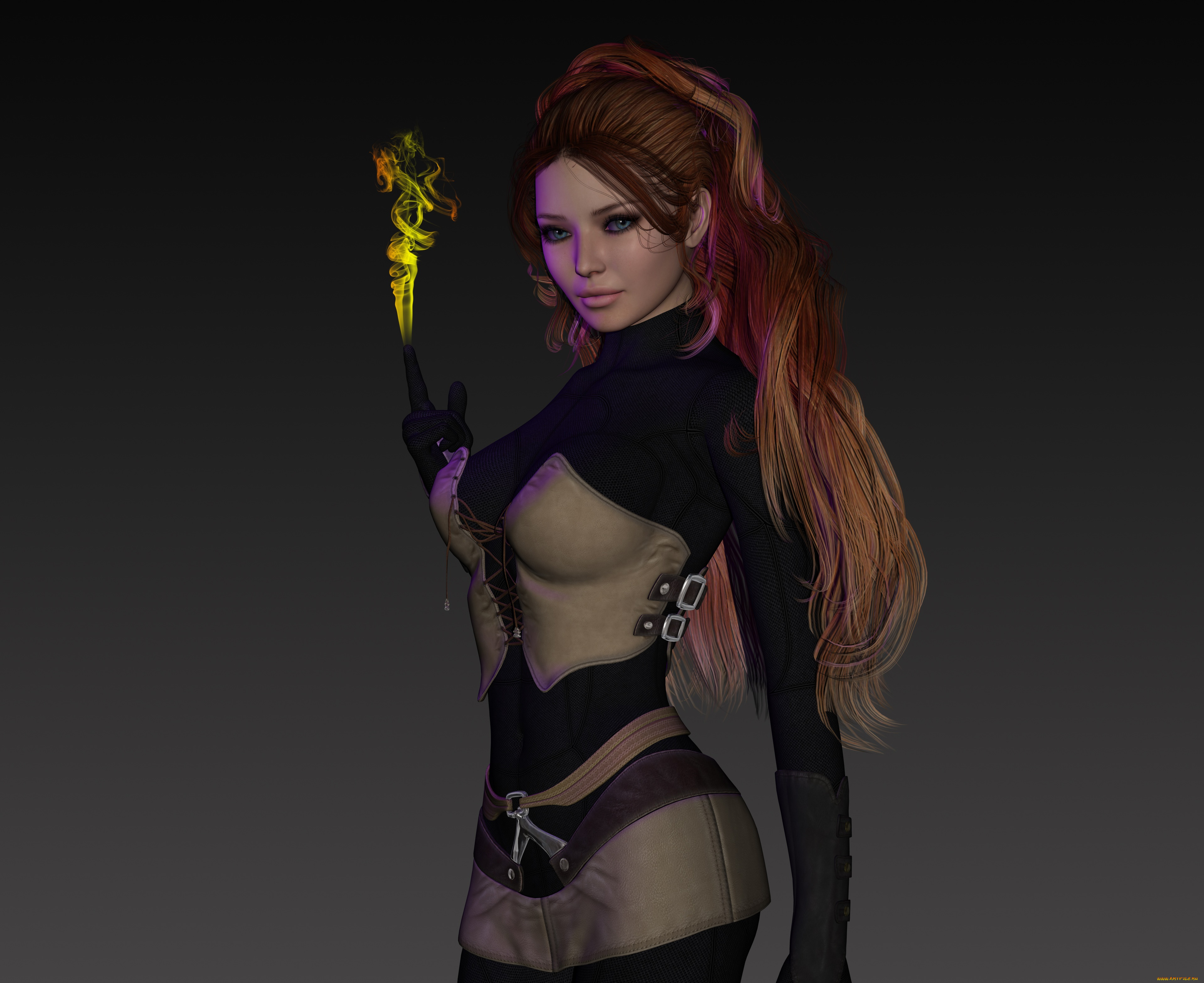 3д, графика, фантазия, , fantasy, фон, взгляд, девушка