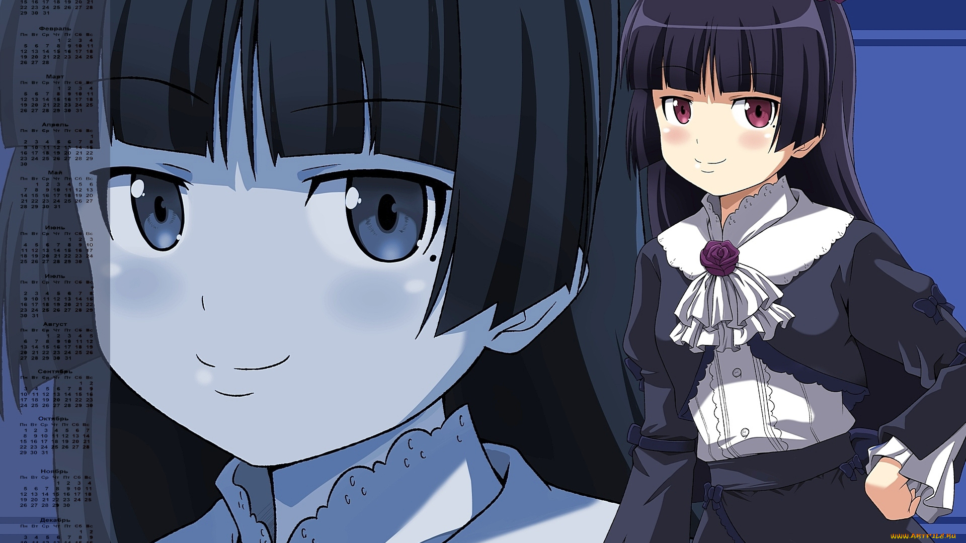 календари, аниме, 2018, взгляд, девочка