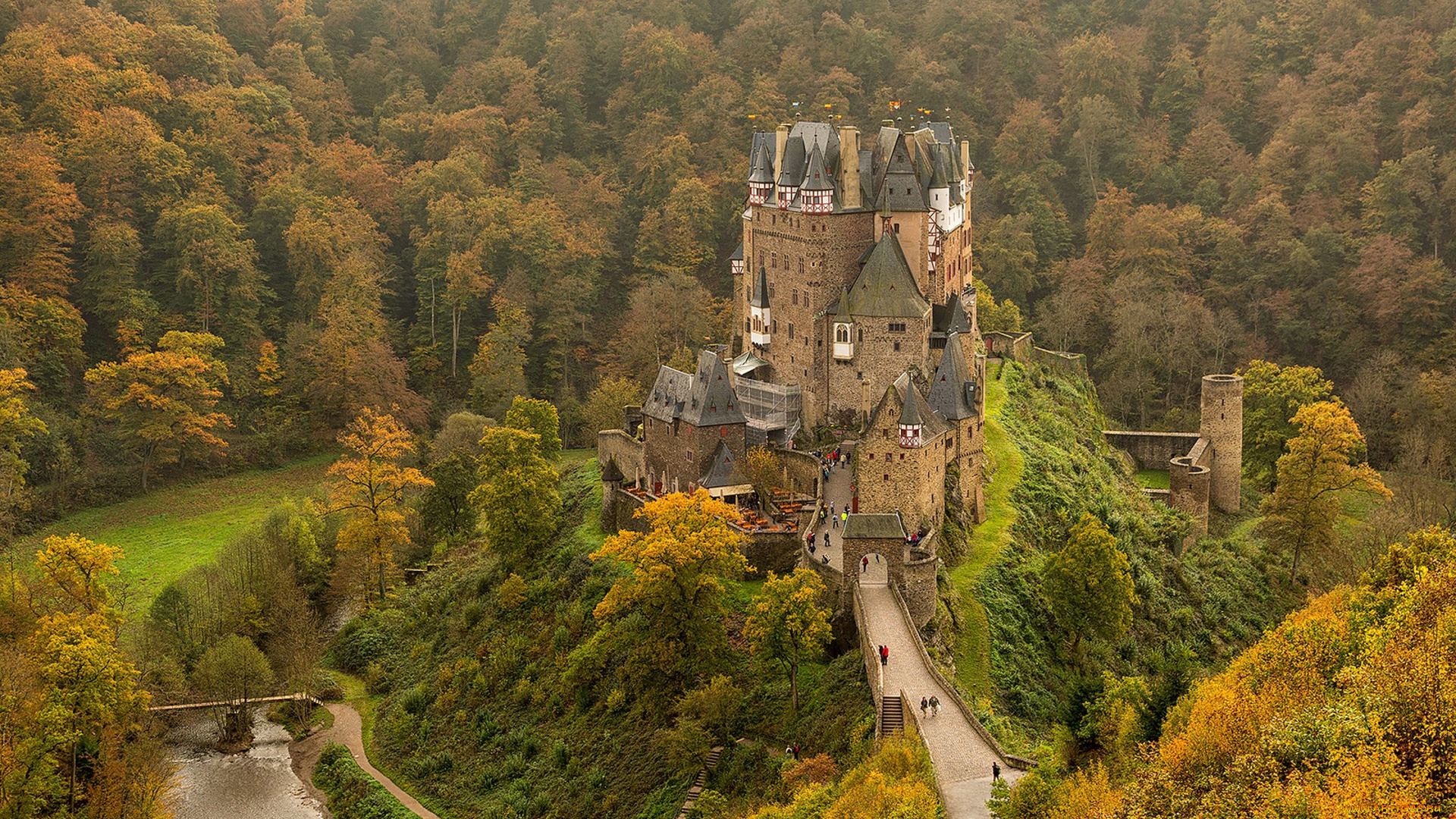 medieval, castle, eltz, города, замки, германии, простор