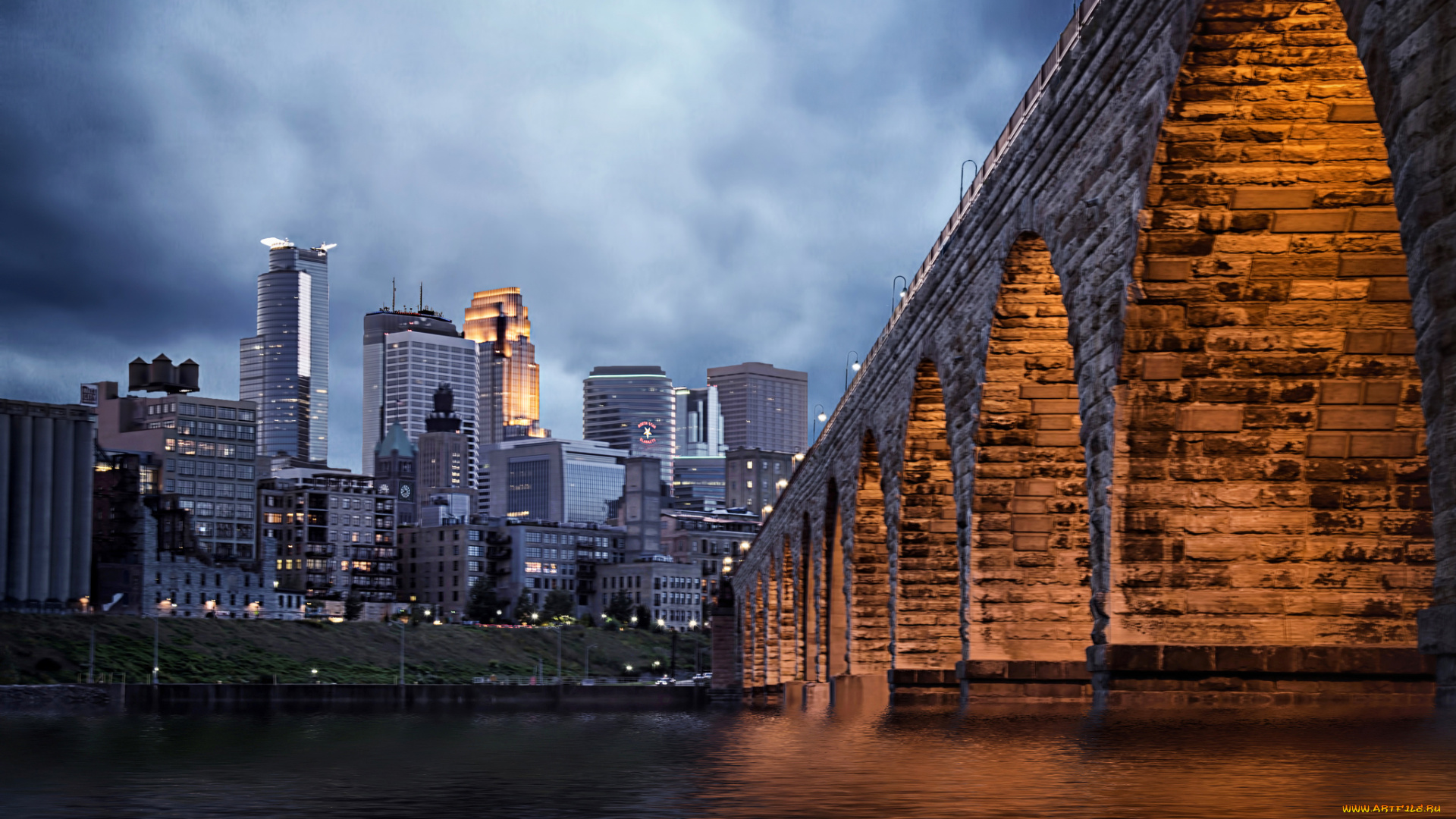 minneapolis, города, -, мосты, простор