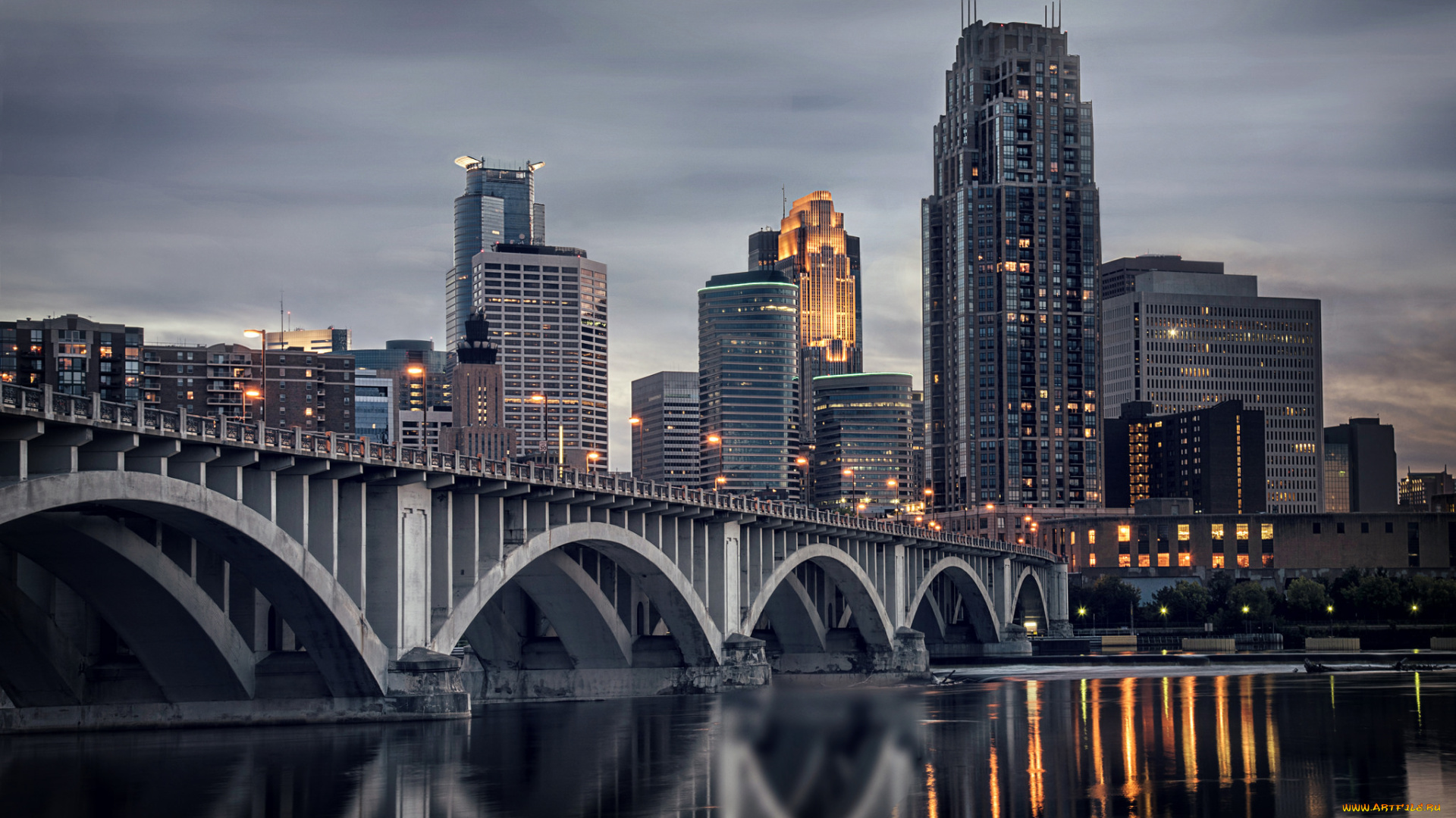 minneapolis, minnesota, города, -, мосты, простор