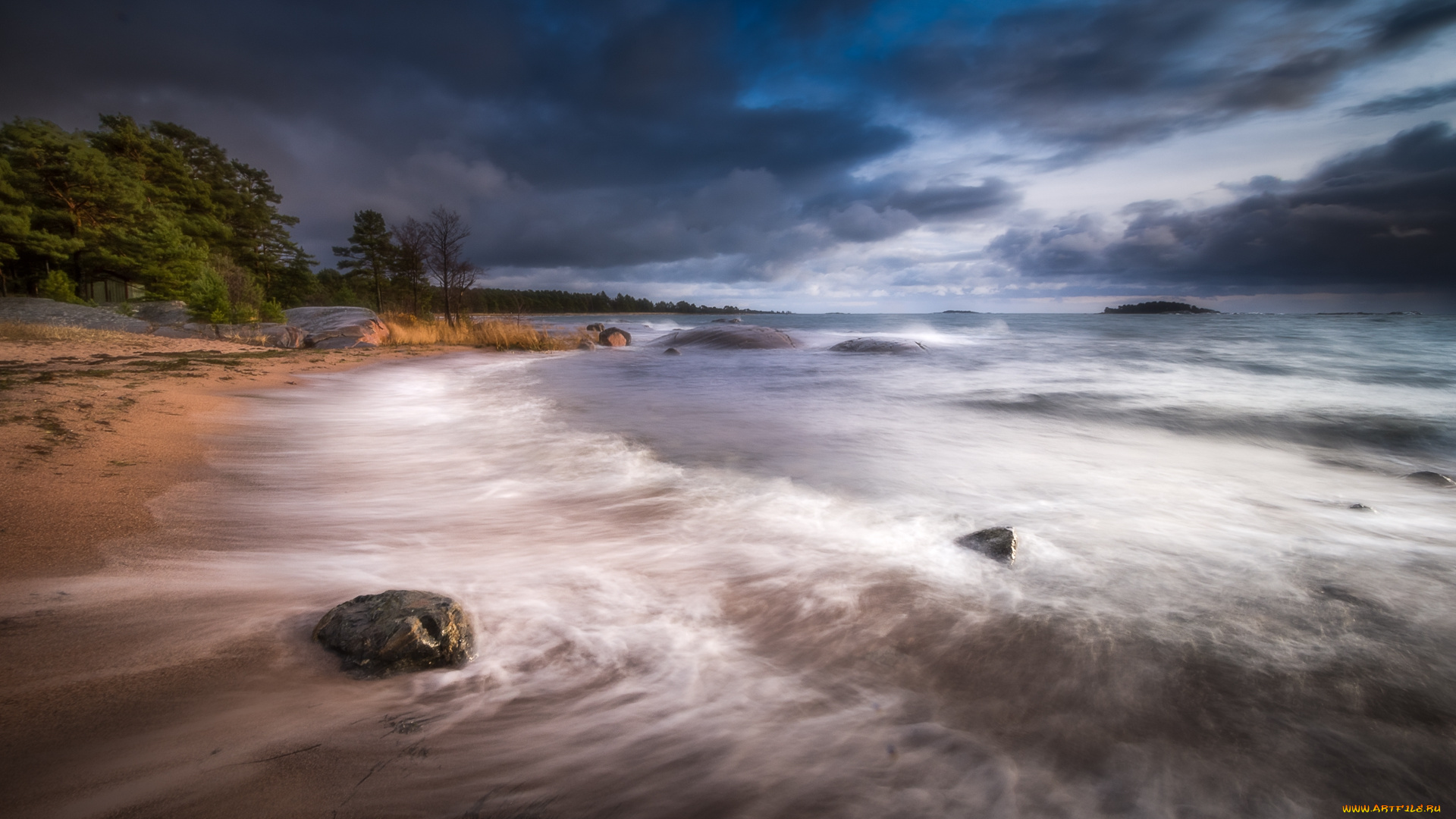 природа, побережье, простор