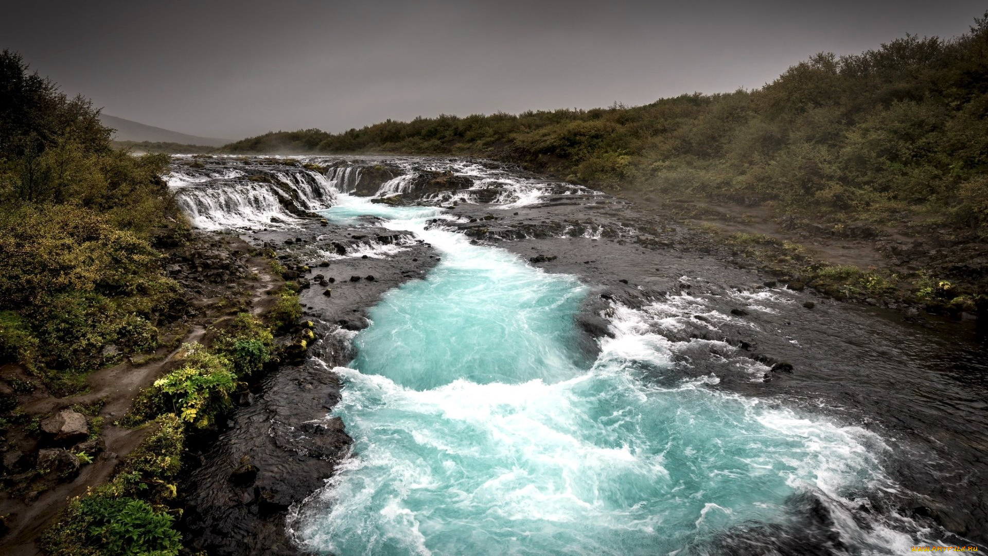 природа, водопады, водопад, поток, река
