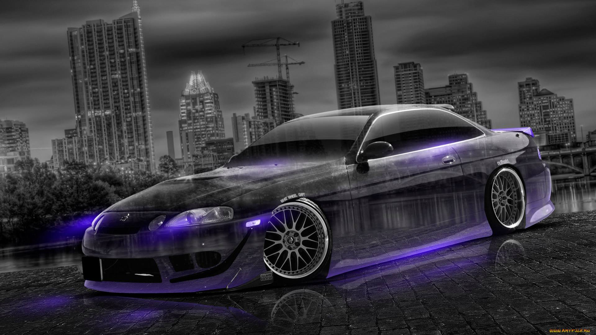 toyota, soarer, jdm, tuning, crystal, city, night, car, 2014, автомобили, 3д, toyota, soarer, jdm, tuning, crystal, city, night, car, 2014