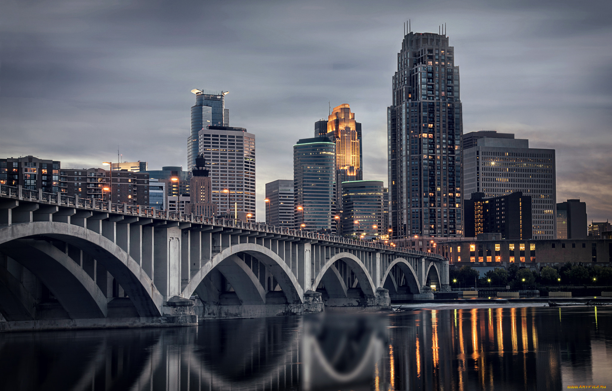 minneapolis, minnesota, города, -, мосты, простор