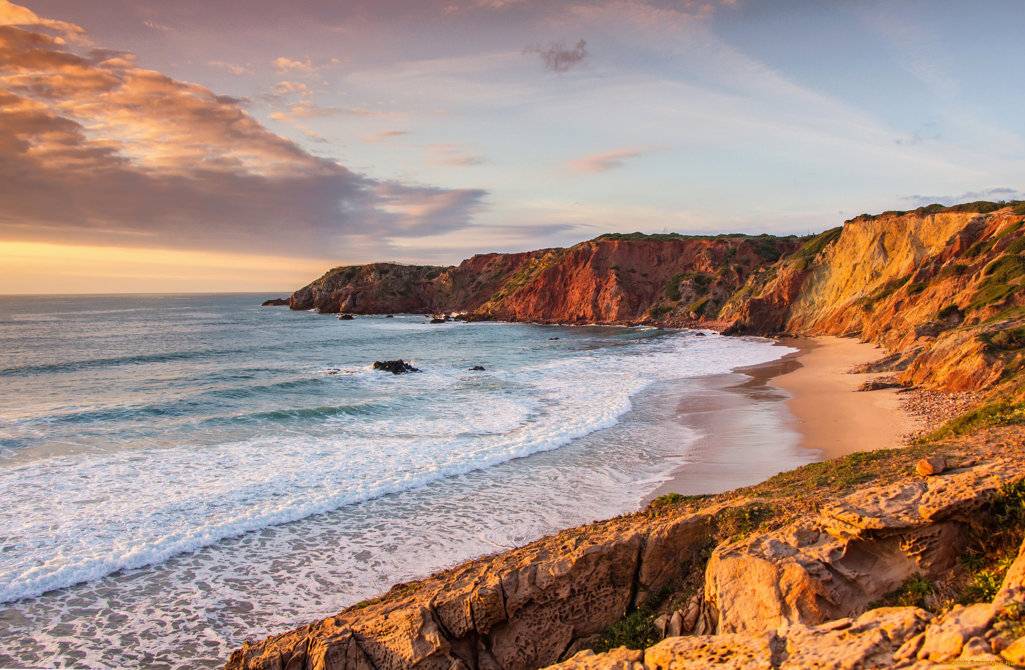 природа, побережье, простор