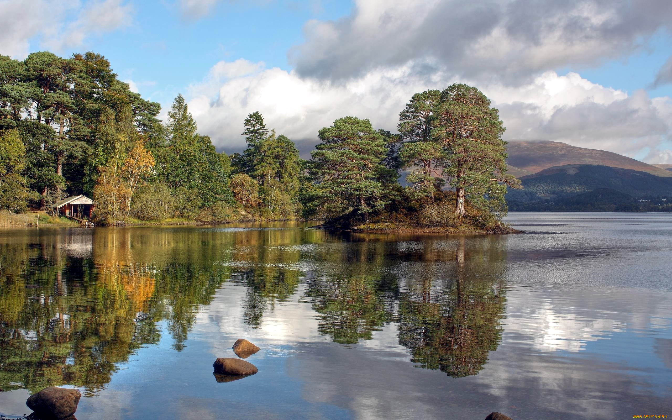 природа, реки, озера, отражение, камни, река