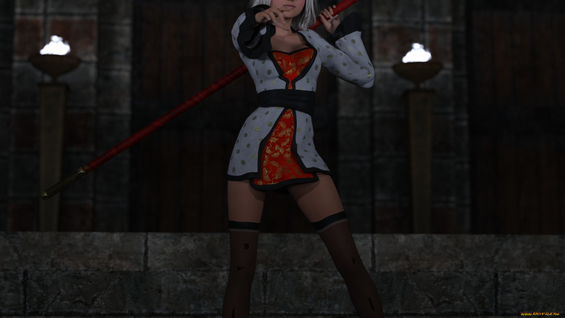 3д, графика, фантазия, , fantasy, девушка, взгляд, фон