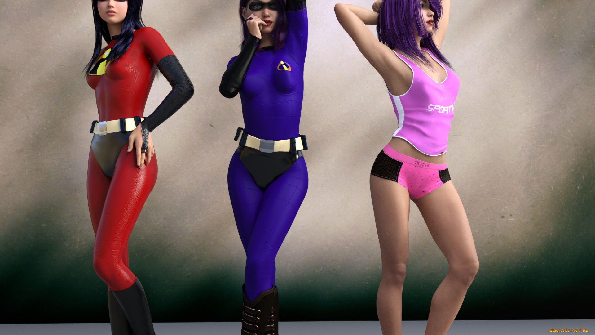 3д, графика, фантазия, , fantasy, девушки, взгляд, фон