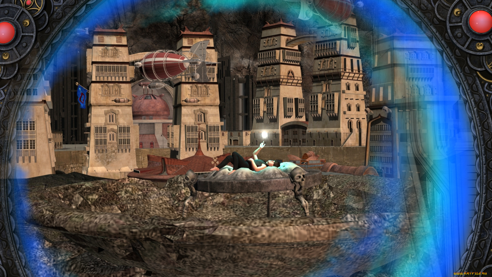 3д, графика, фантазия, , fantasy, фон, взгляд, девушка