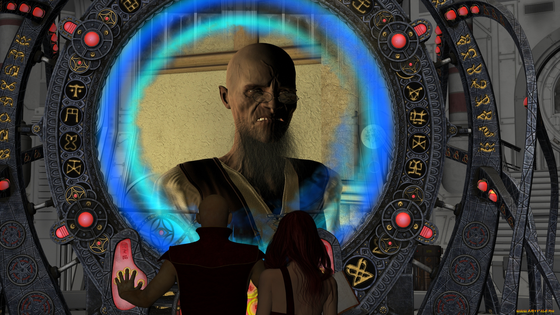 3д, графика, фантазия, , fantasy, фон, взгляд, девушка