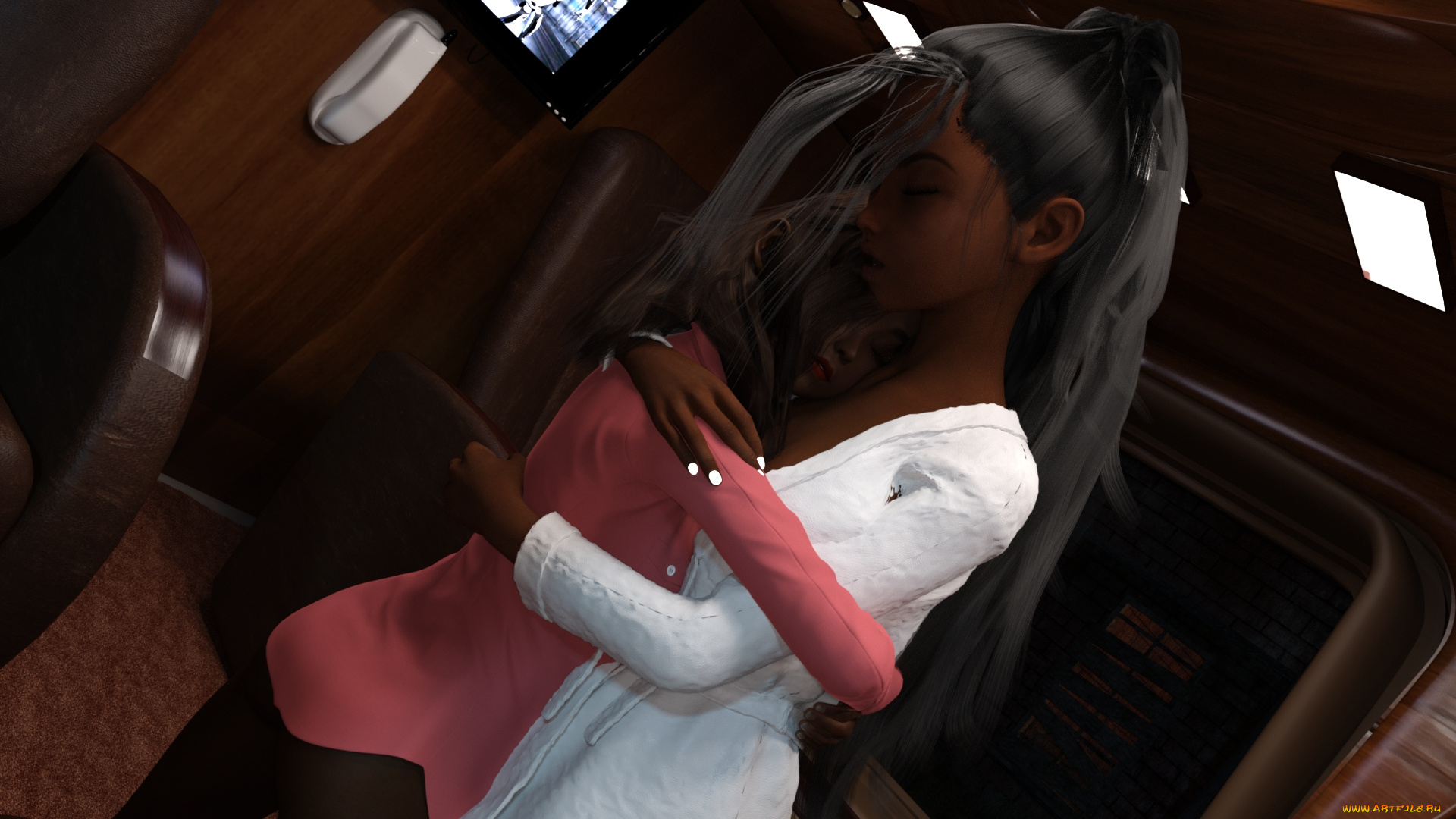 3д, графика, люди, , people, девушки, взгляд, фон