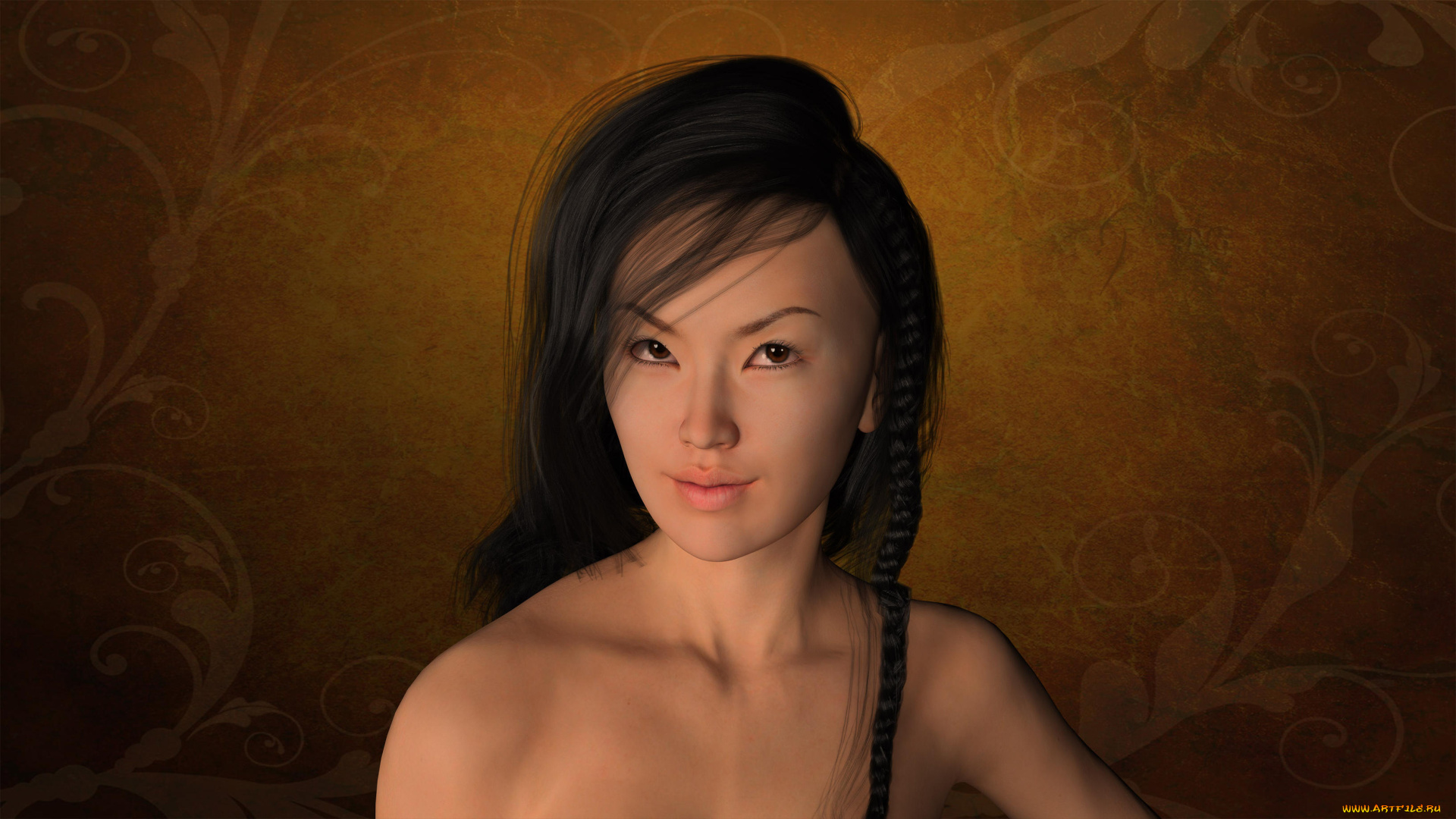 3д, графика, портрет, , portraits, девушка, взгляд, фон