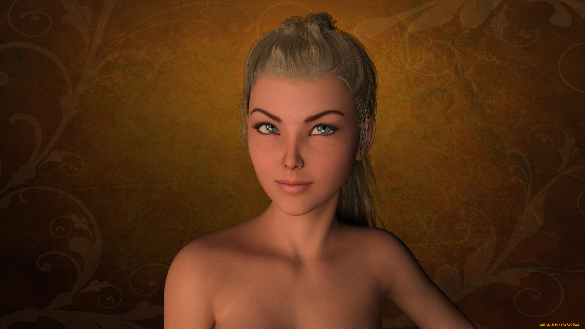 3д, графика, портрет, , portraits, девушка, взгляд, фон