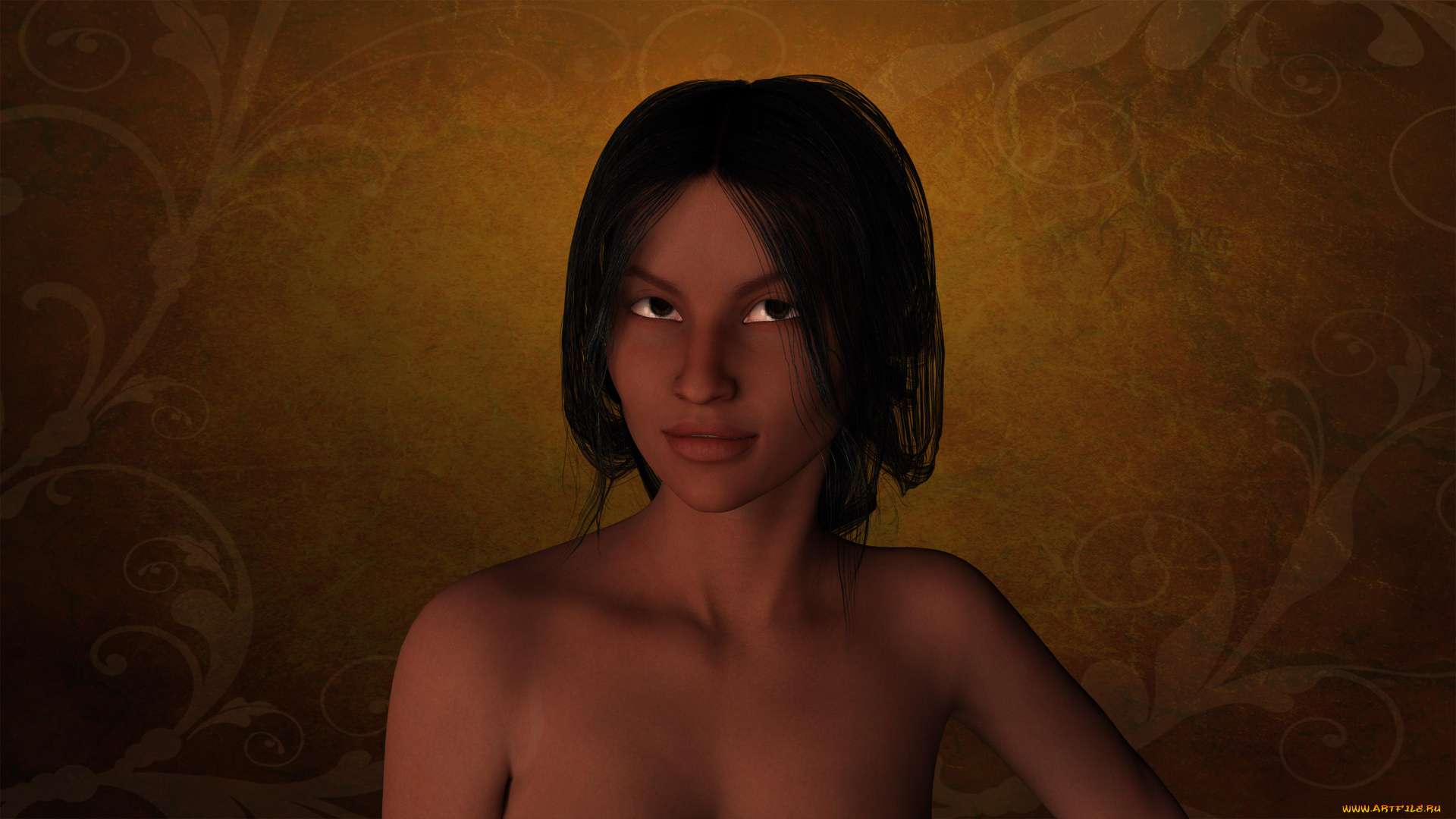 3д, графика, портрет, , portraits, девушка, взгляд, фон