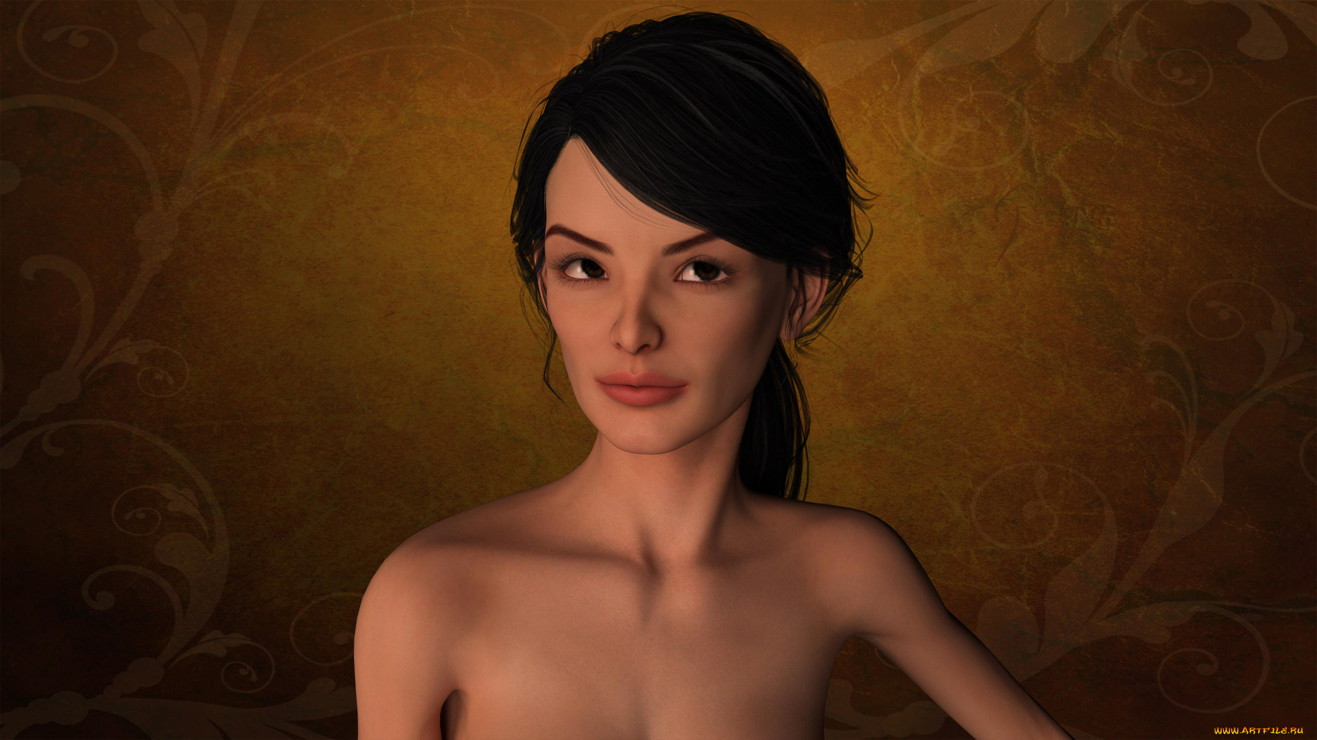 3д, графика, портрет, , portraits, девушка, взгляд, фон