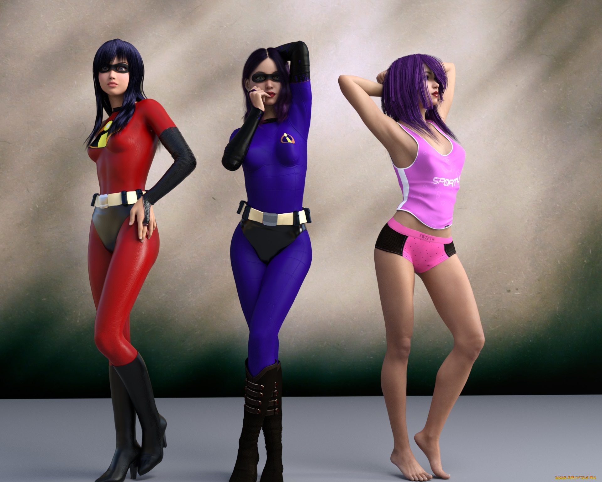 3д, графика, фантазия, , fantasy, девушки, взгляд, фон