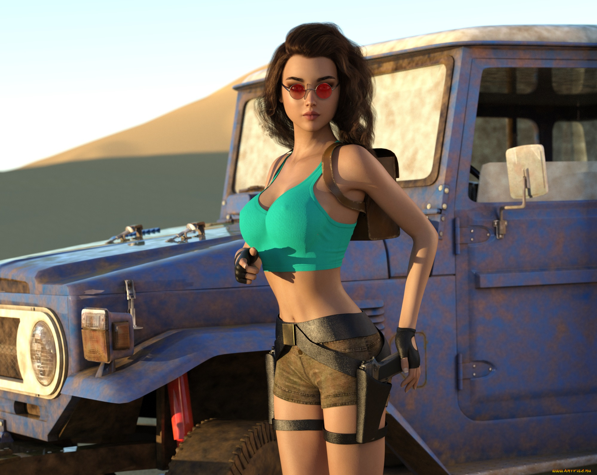 3д, графика, люди-авто, мото, , people-, car, , , moto, девушка, взгляд, фон