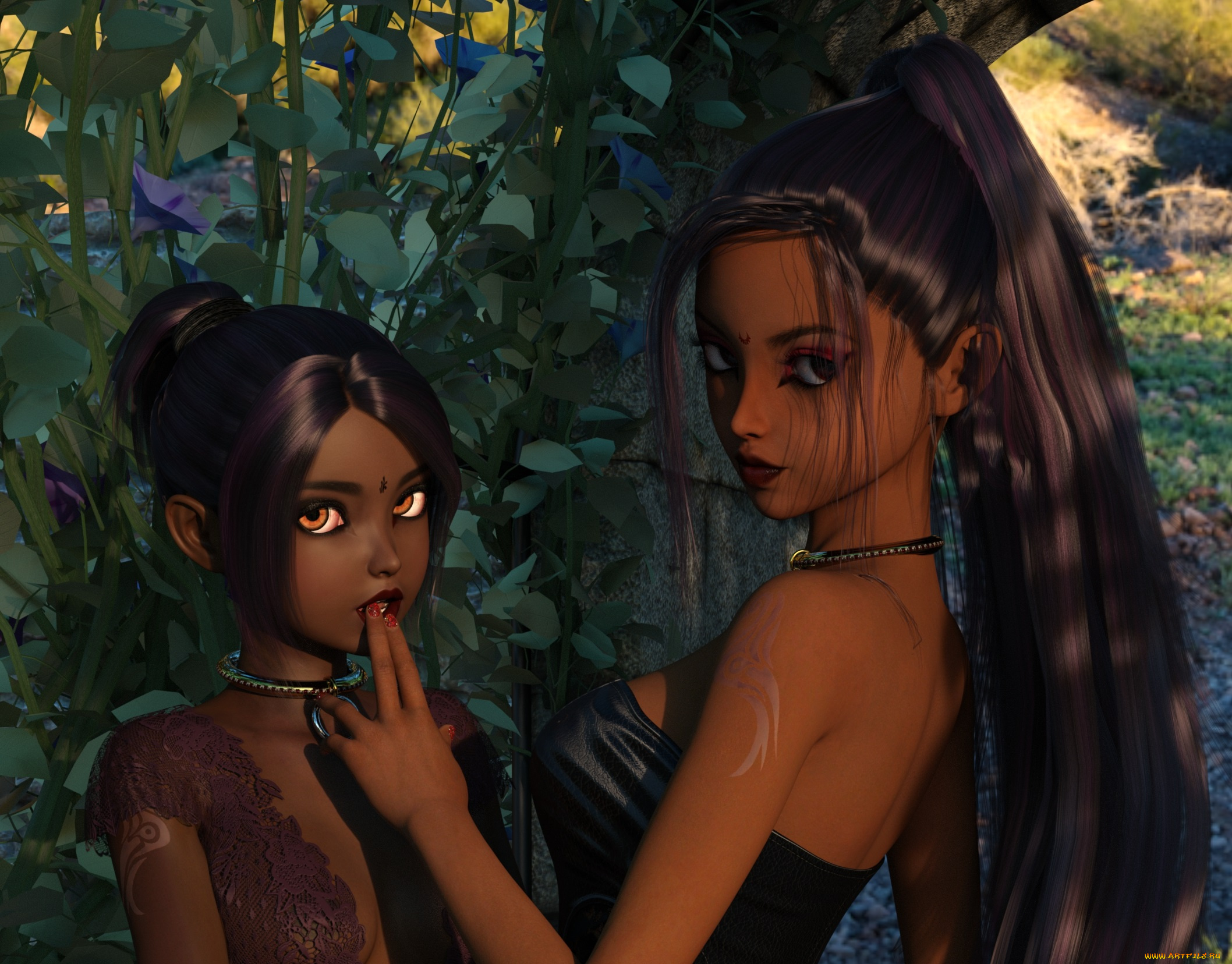 3д, графика, люди, , people, девушки, взгляд, фон