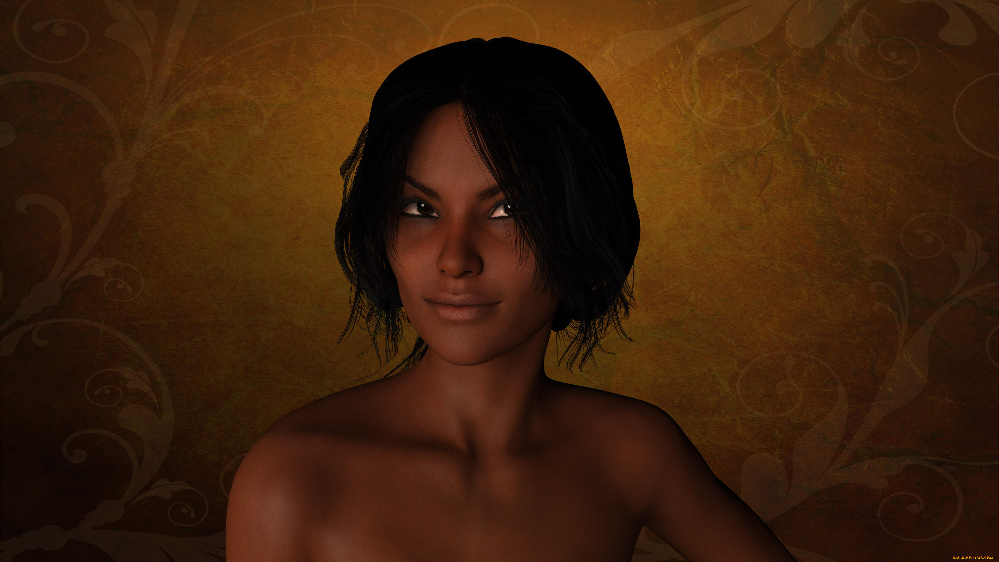 3д, графика, портрет, , portraits, девушка, взгляд, фон