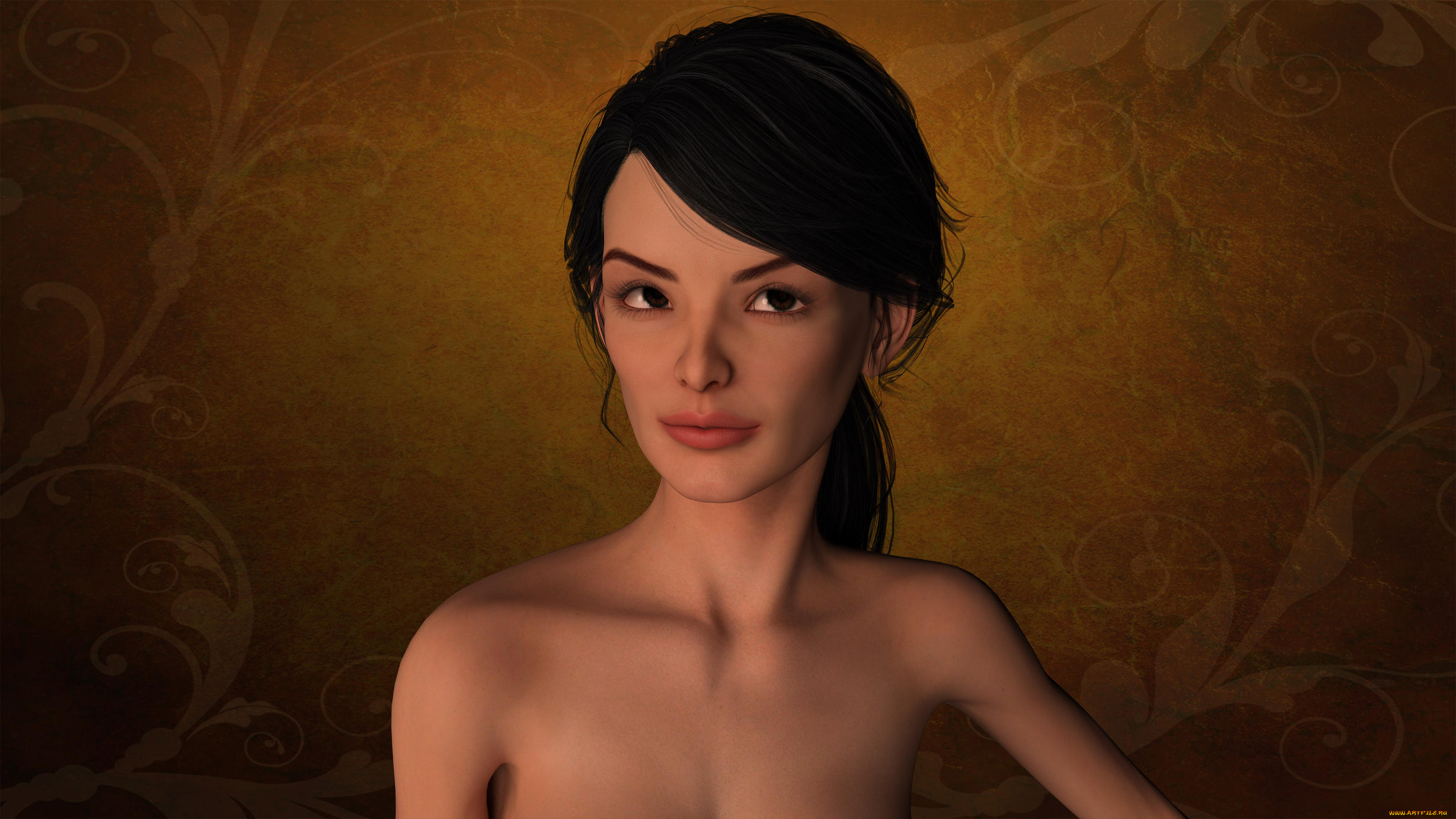 3д, графика, портрет, , portraits, девушка, взгляд, фон