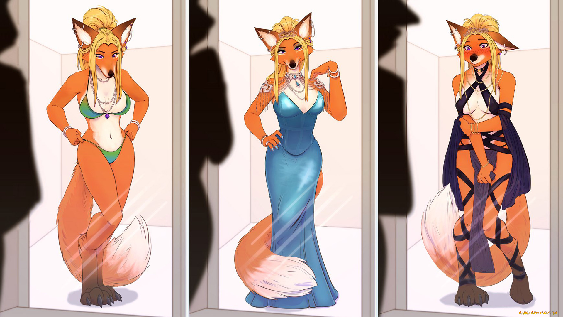 рисованное, комиксы, лиса, наряд