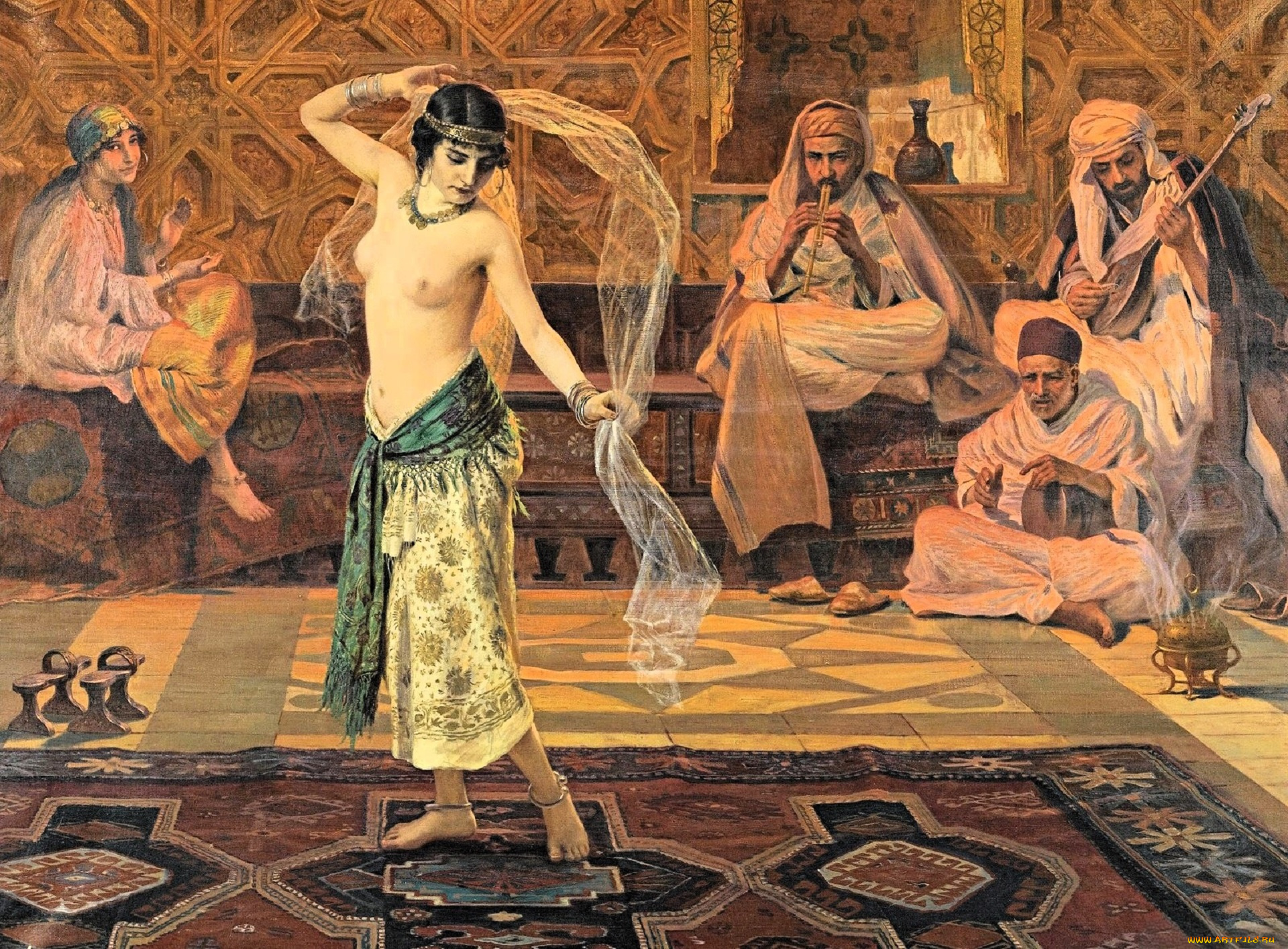 рисованное, otto, pilny, девушка, танец, ковер, музыканты