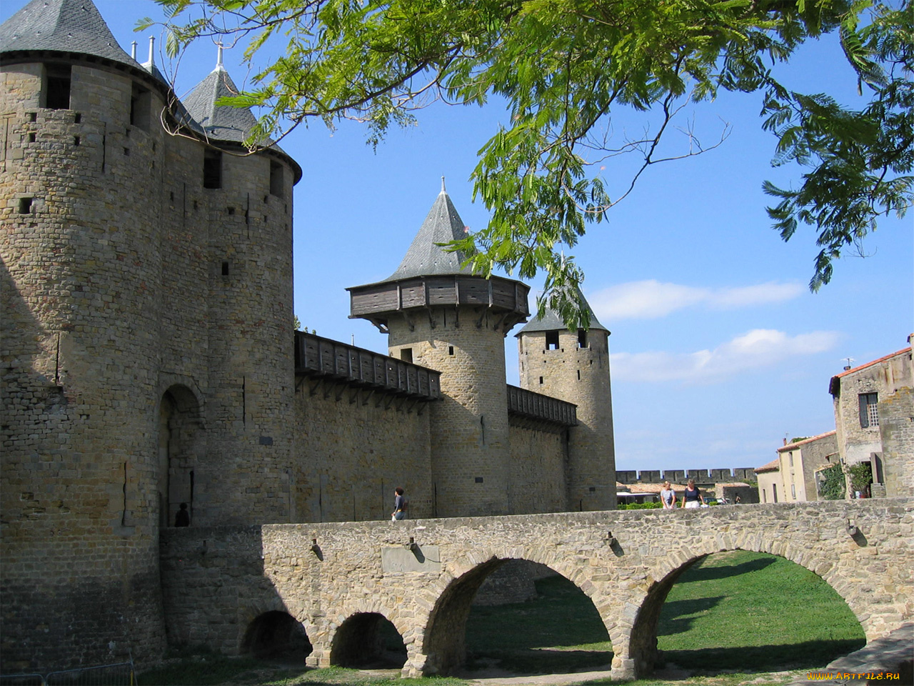carcassonne, france, города, дворцы, замки, крепости