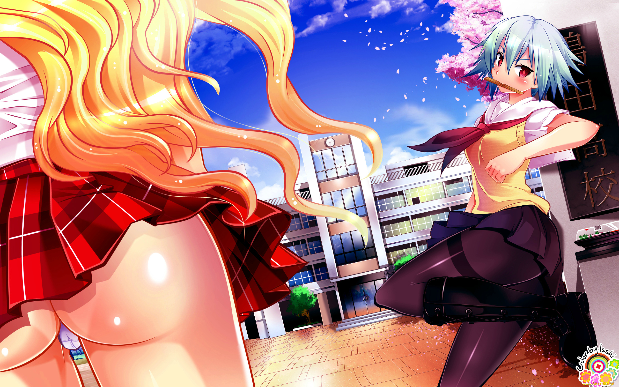 ben, to, аниме, юбка, школа, попа