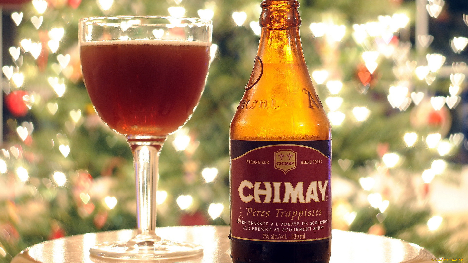 бренды, chimay, пиво, бокал