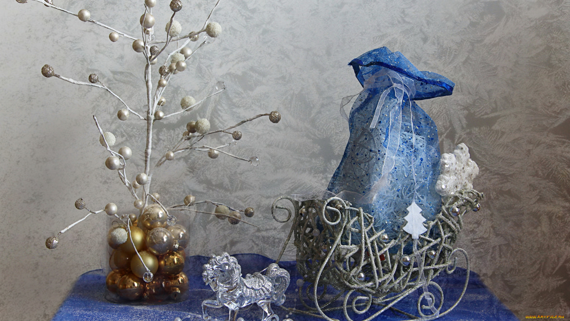 праздничные, -, разное, , новый, год, декор, лошадка, сани