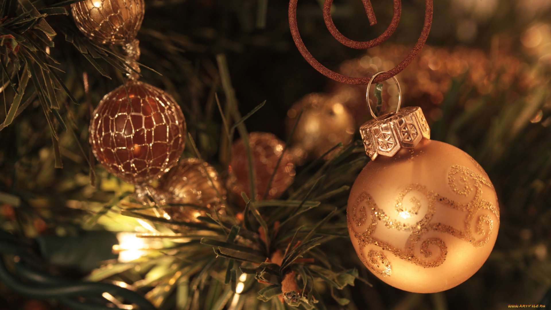 праздничные, шарики, ёлка, украшения
