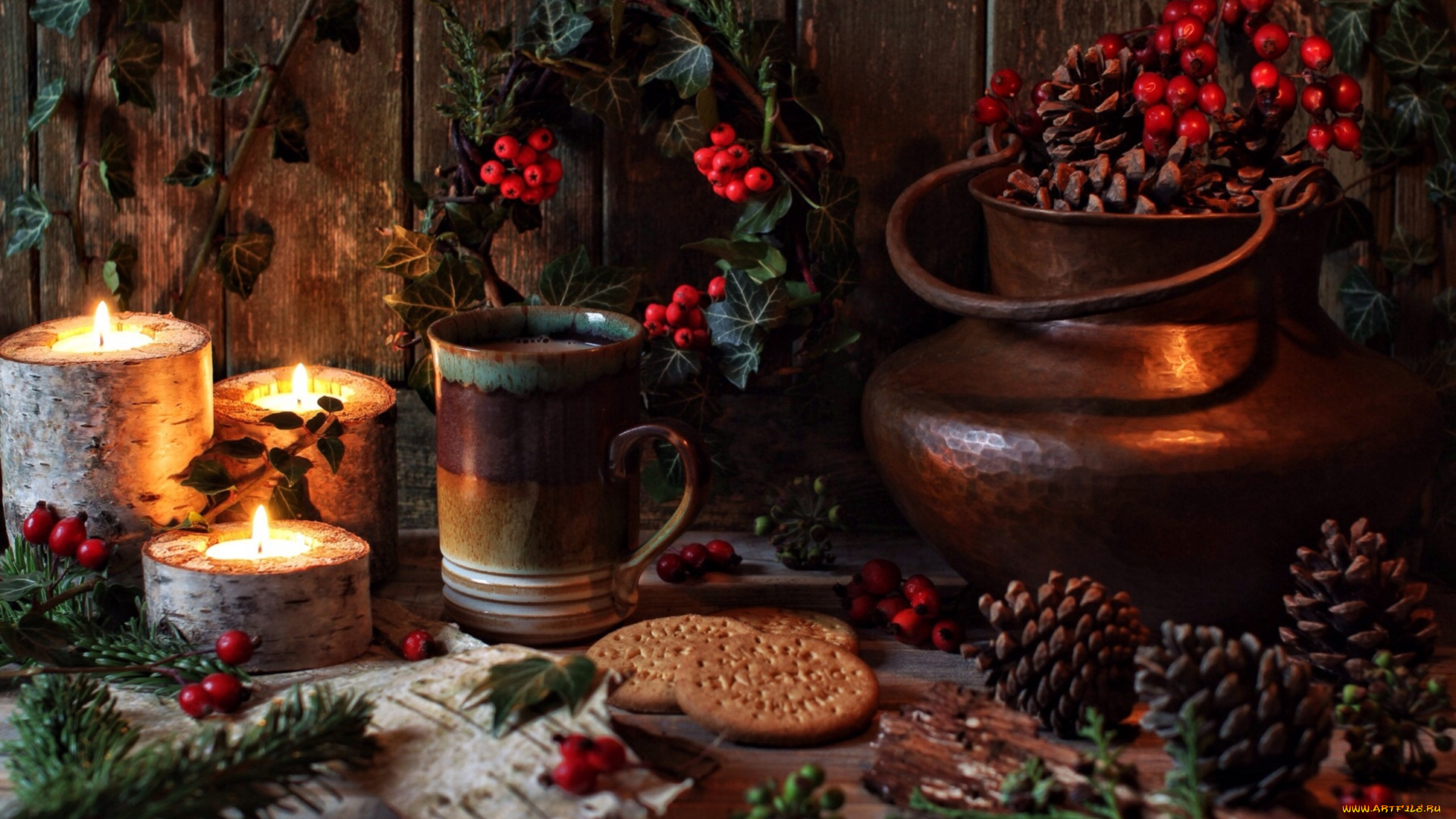 праздничные, угощения, декор, печенье, свечи