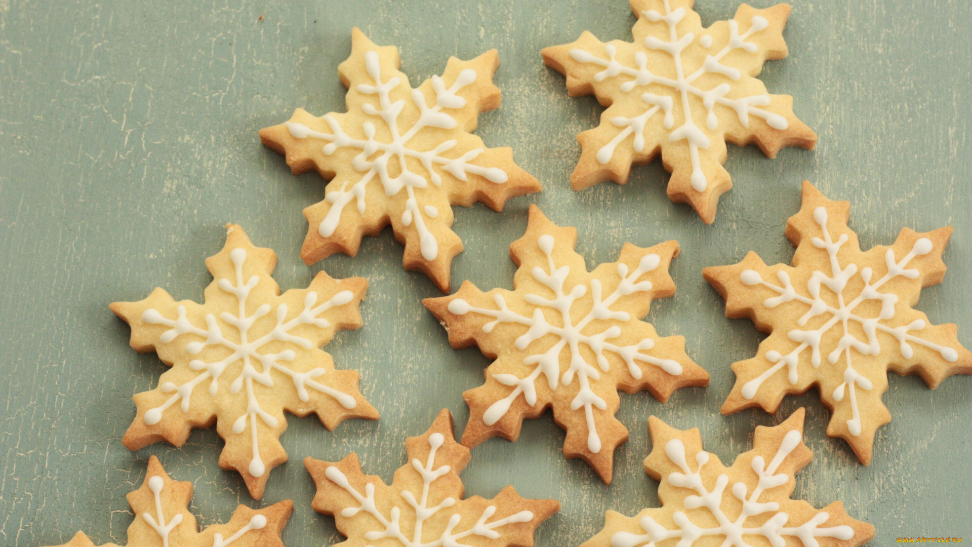 праздничные, угощения, снежинки, печенье