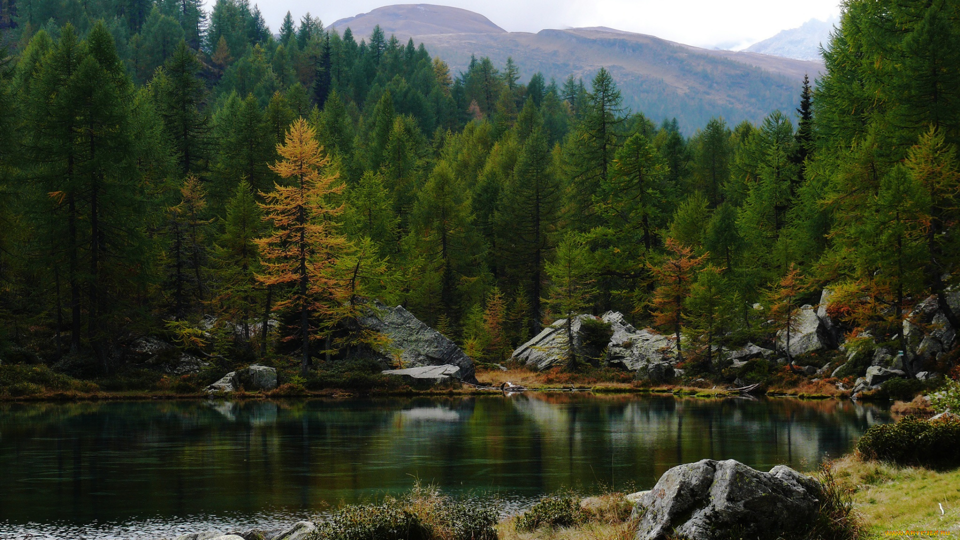 природа, реки, озера, осень, озеро, лес, горы