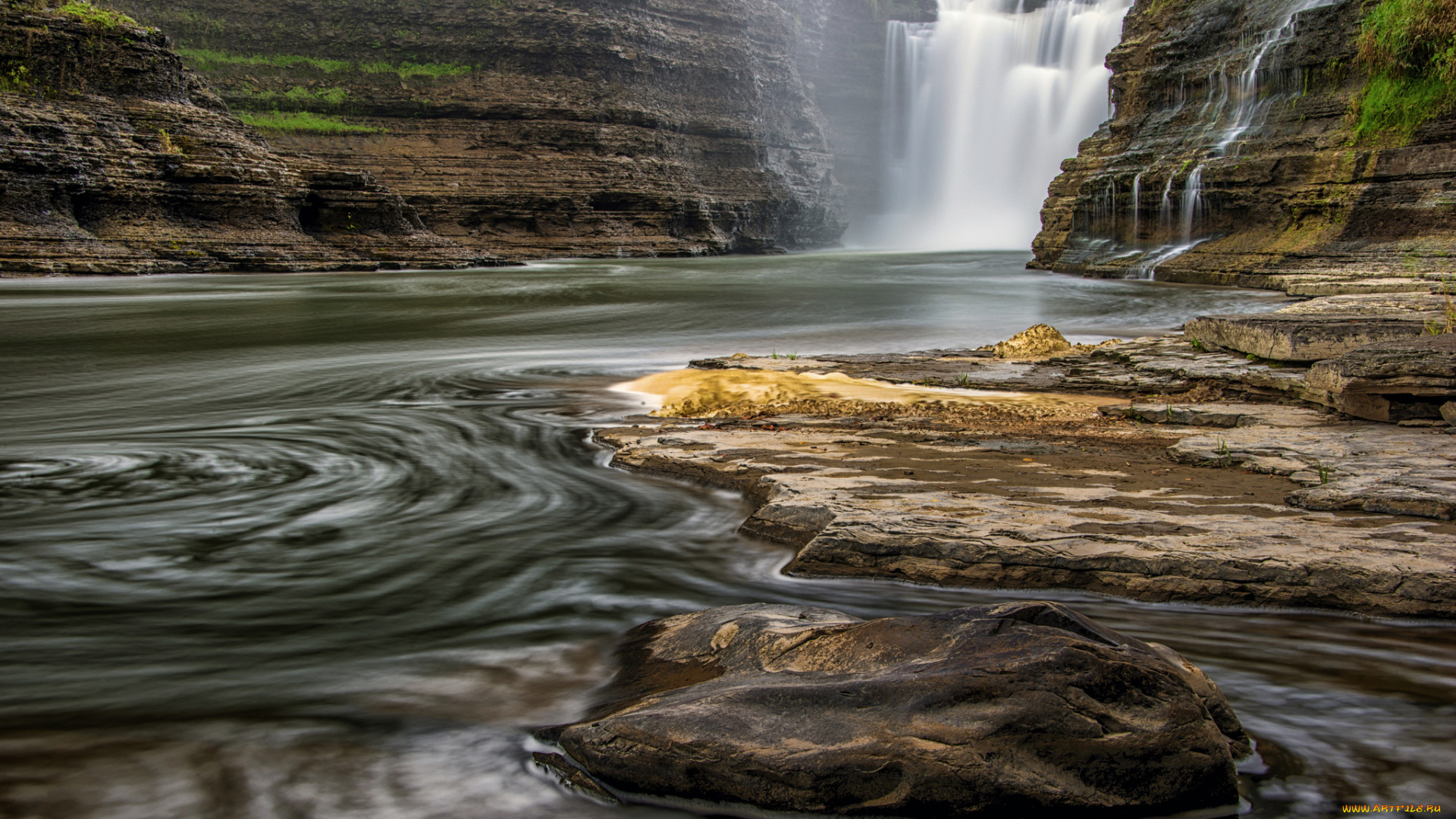 природа, водопады, водопад, камни, скалы, река