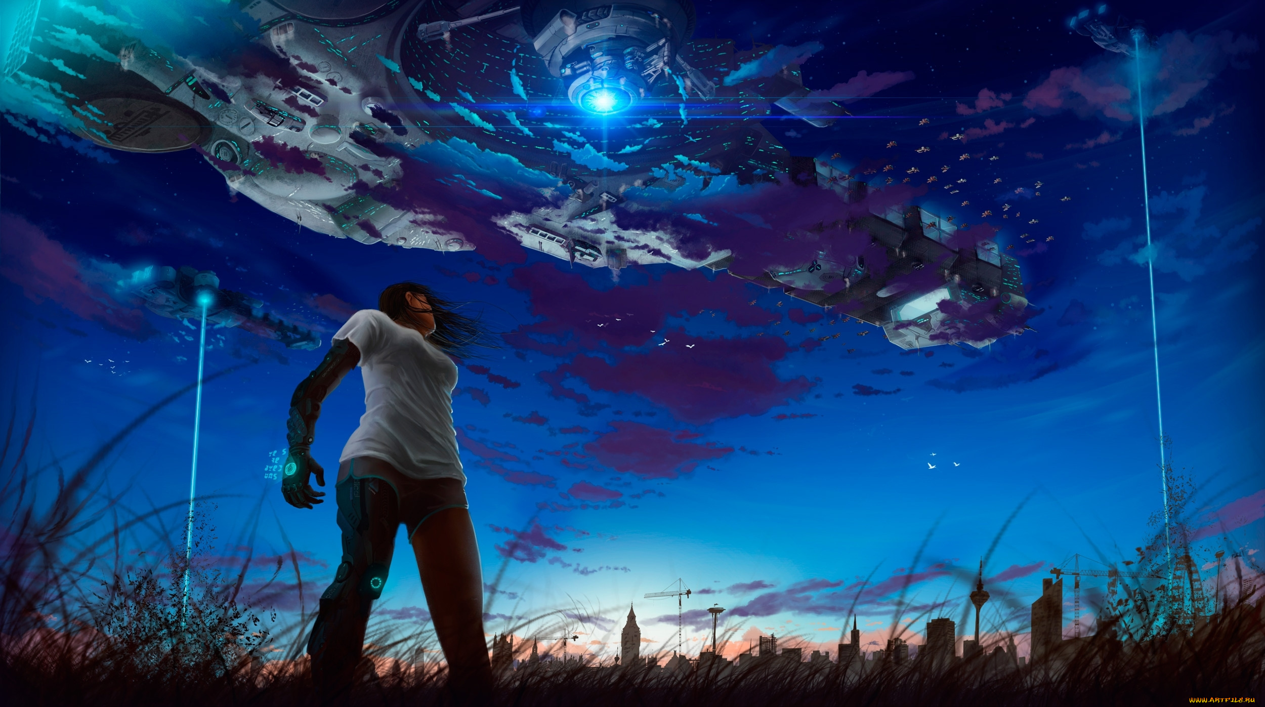 фэнтези, роботы, , киборги, , механизмы, корабль, космический, киборг, девушка