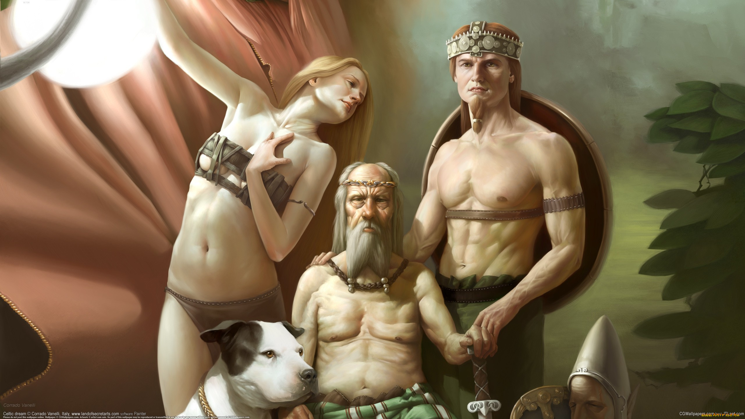 corrado, vanelli, фэнтези, люди, собака, мужчина, девушка, старец, corrado, vanelli