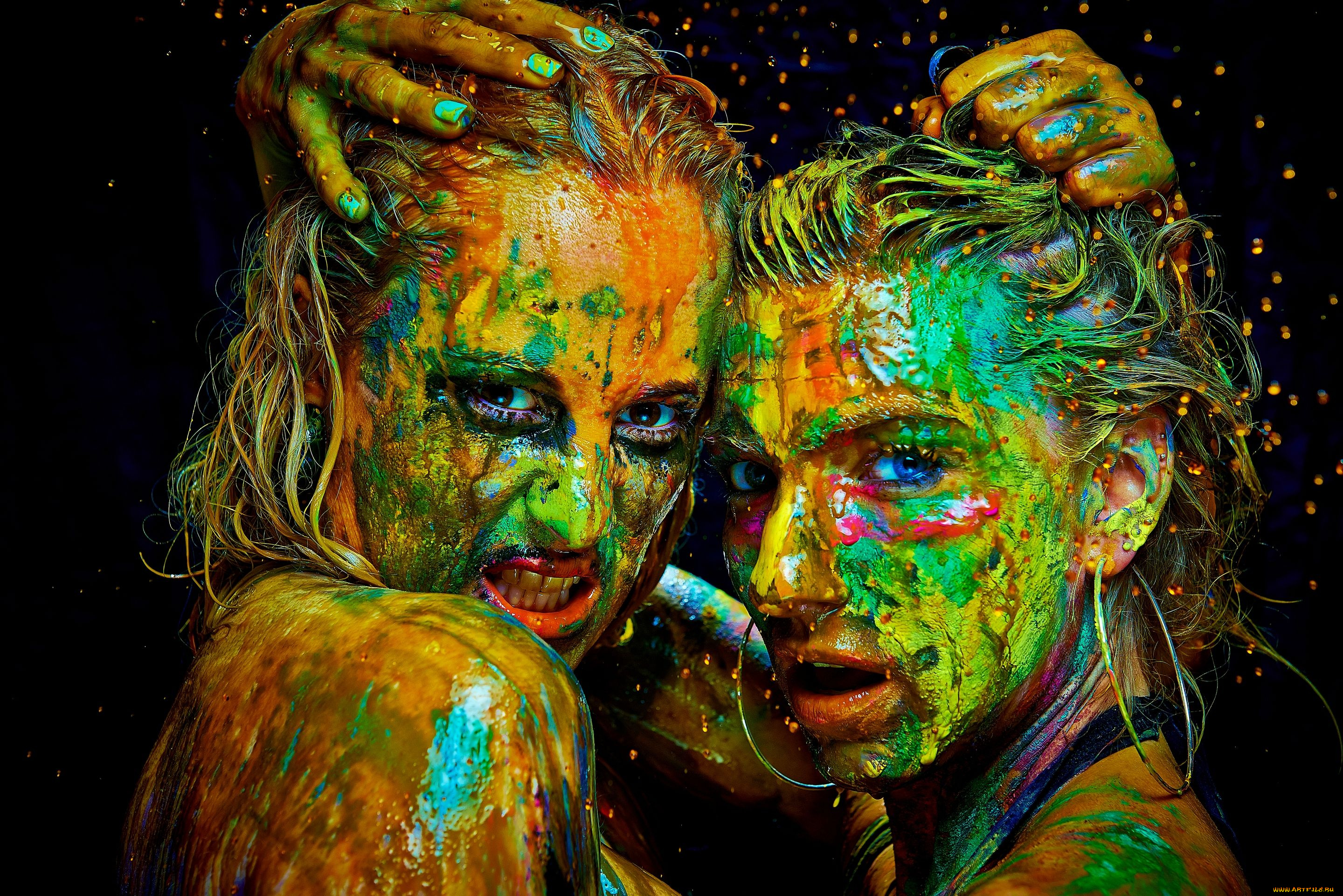 девушки, -unsort, , креатив, серьги, краска