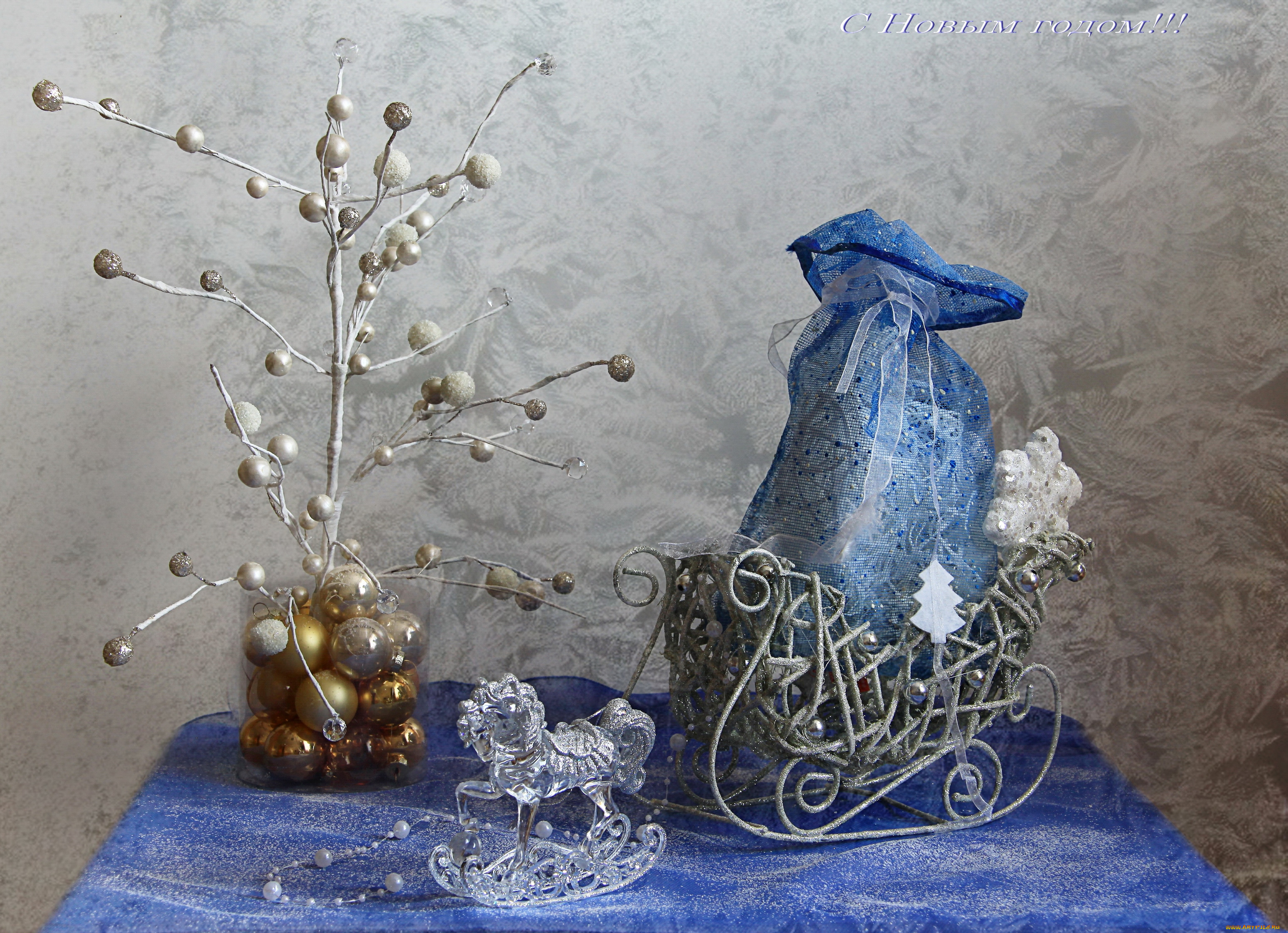 праздничные, -, разное, , новый, год, декор, лошадка, сани