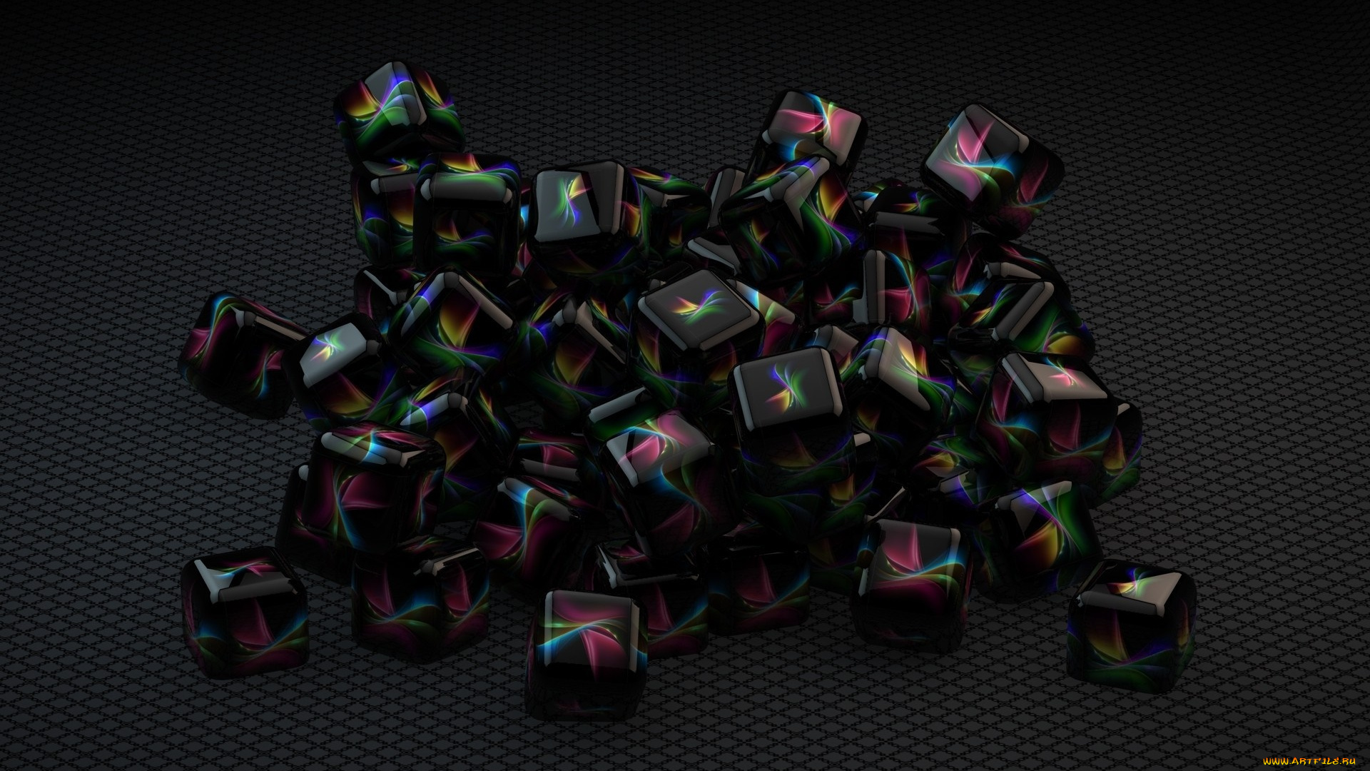 3д, графика, моделирование, , modeling, кубики, цвет, фон