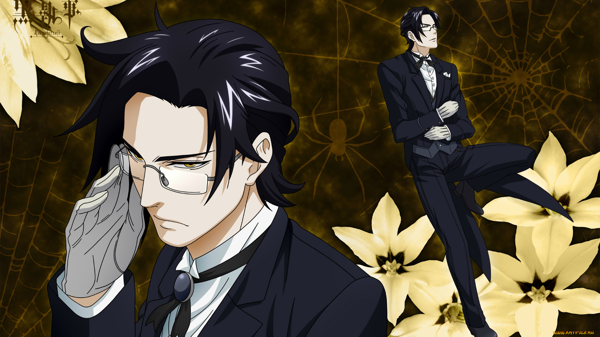 аниме, kuroshitsuji, черная, магия, паутина, дворецкий, демон, claude, faustus